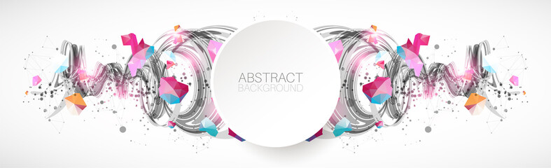 Abstract swirling colored background for design works. Futuristic geometric composition.