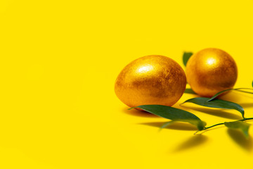 Two Golden Easter eggs.