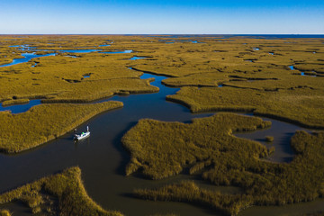 Aerial View of Skiff