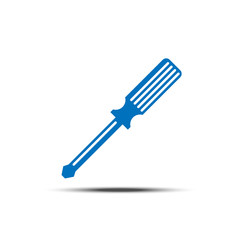 Vector screwdriver solid icon white background