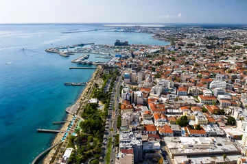 Poster Im Rahmen Aerial view of western Limassol, Cyprus © abayuka10