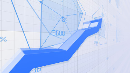 Fototapeta premium Business Economy Data Graph Chart Bar Growth Success 3D illustration background