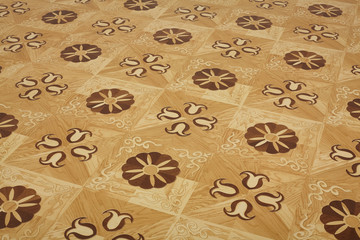 Wooden natural texture. New parquet blank. Wooden laminate floor boards background image. Home decor.