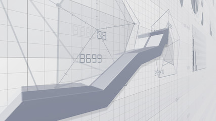 Business Economy Data Graph Chart Bar Growth Success 3D illustration background