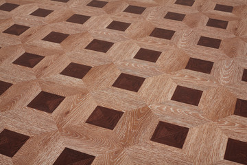 Naklejka premium Wooden natural texture. New parquet blank. Wooden laminate floor boards background image. Home decor.