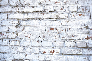 Texture of the wall. Brick texture. The brick wall is white. White bricks. White bricks abstract texture. White wall with brick texture.