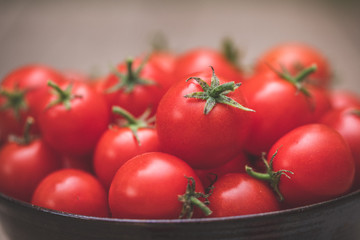 Bowl of Homegrown Organic Cherry Tomatoes