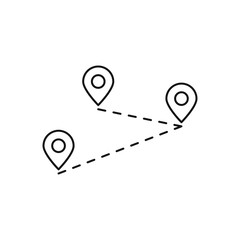 Geolocation icon. GPS Your location on the map. Path and movement	