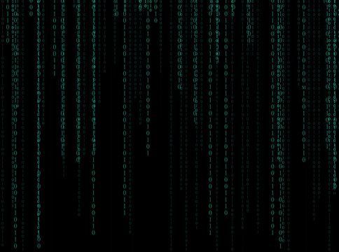 Illustration of code written in binary number system