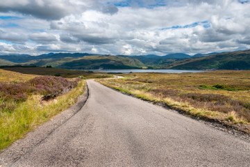 Fototapeta na wymiar Road A896 to Loch Carron, Scotland