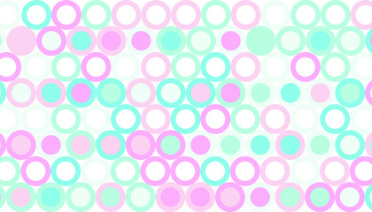 geometric seamless pattern background composed by a sequence of circles pastel colors. Repetitive geometric theme.