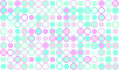 geometric seamless pattern background composed by a sequence of circles pastel colors. Repetitive geometric theme.