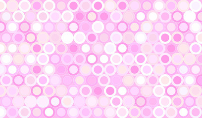 geometric seamless pattern background composed by a sequence of circles pastel pink colors. Repetitive geometric theme.