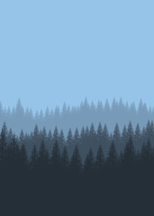 FLAT DESIGN MOUNTAIN FOREST FOR BACKGROUND , WALLPAPER , UI BACKGROUND , ADVENTURE BACKGROUND POSTER BACKGROUND
