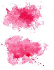 Abstract red color brush painting paper grain texture illustration element for wallpaper..