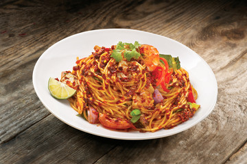 Spicy Asian style stir fried noodles