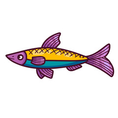 Cartoon fish vector icon 