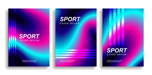 Fototapeta premium Set of designer covers. Mixed fluid gradient. Vector illustration eps10
