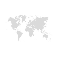 Fototapeta na wymiar World Map Isolated on white background - stock vector.
