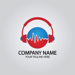 Headphone DJ, Music Studio Recording, Soundwave Logo Design Inspiration