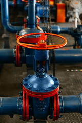 Oil and gas industry. Valves on the pressure pump.