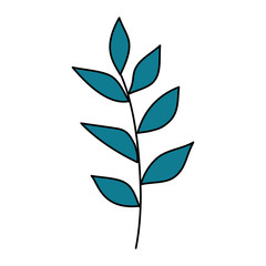 branch with leafs nature ecology isolated icon vector illustration design