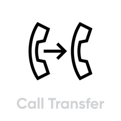 Call Transfer icon. Editable line vector