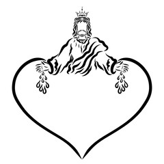 King Jesus loving, blessing, and purifying with His sacrifice