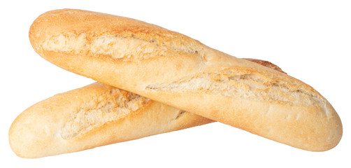 baguette isolated on white background. With Clipping Path