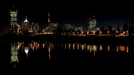 Night View of Vienna and Danube