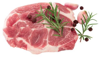 fresh raw steak isolated on white background. Clipping Path