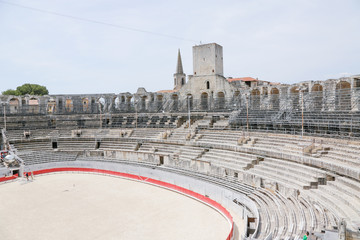 Arles, world UNESCO heritage historical city, in the heart of Provence-cote-d’Azur, in summer days