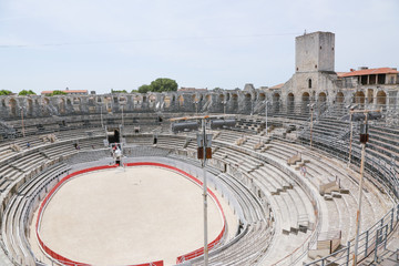Arles, world UNESCO heritage historical city, in the heart of Provence-cote-d’Azur, in summer days