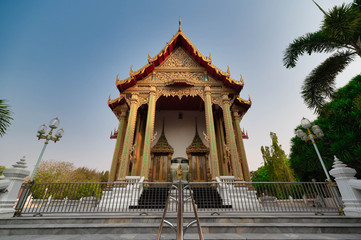 Phatthana Nikhom District, Lopburi / Thailand / February 29, 2020  : Wat Charuntham Is a famous...