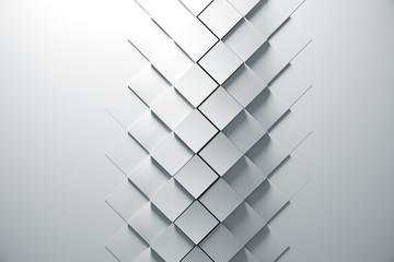 Background White Abstract wave  for business presentation. Minimal pattern, 3d rendering