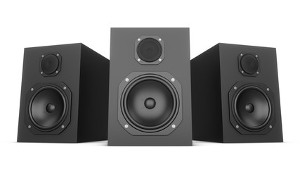 Fototapeta premium 3D rendering speakers isolated on white background