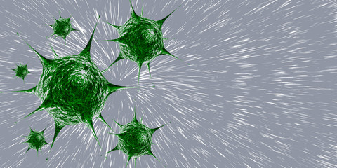 covid-19, Coronavirus 2019-nCov, virus, major pandemic in Asia and coronaviruses Influenza as a dangerous influenza patient Close-up virus microscope,green ,illustrations - 3D rendering.
