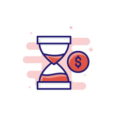 Fototapeta premium Time Is Money Vector illustration Outline Filled With Color Background Icon
