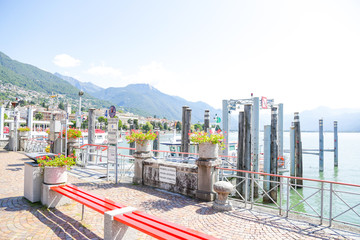 Locarno city center, in a sunny day, Switzerland