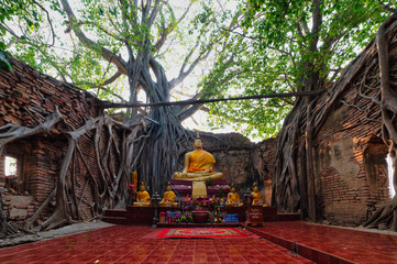 In Buri, Sing Buri / Thailand / February 29, 2020  : Wat Sai.  An old temple of Ayutthaya Next to...