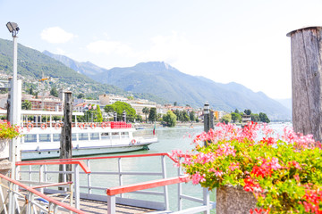 Locarno city center, in a sunny day, Switzerland