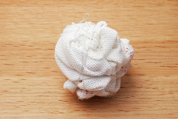 Ball of cloth tied with a rope