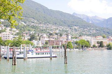 Cannobbio city center, in a sunny day, Italy