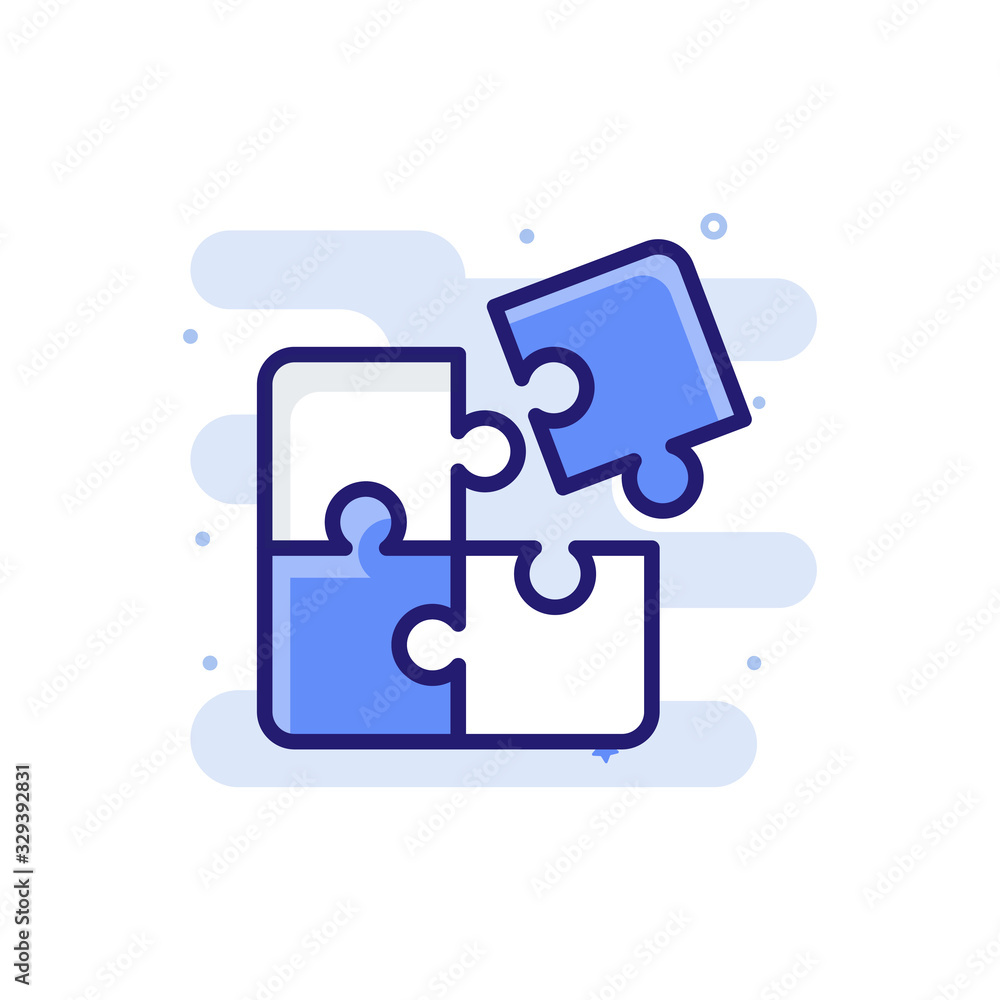 Poster problem solving vector illustration outline filled with color background icon