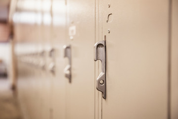 Lockers of an american school hallway. Red Lodge, Montana, USA