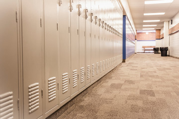 American school hallway. Red Lodge, Montana, USA