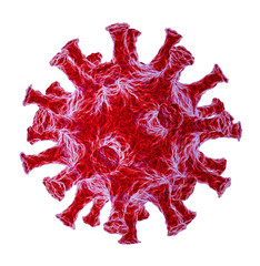 SARS-CoV-2, Coronavirus - 2019-nCoV, WUHAN virus concept. 3D Rendering of coronavirus. 3D Illustration isolated on white background