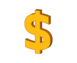 us dollar 3d icon vector
