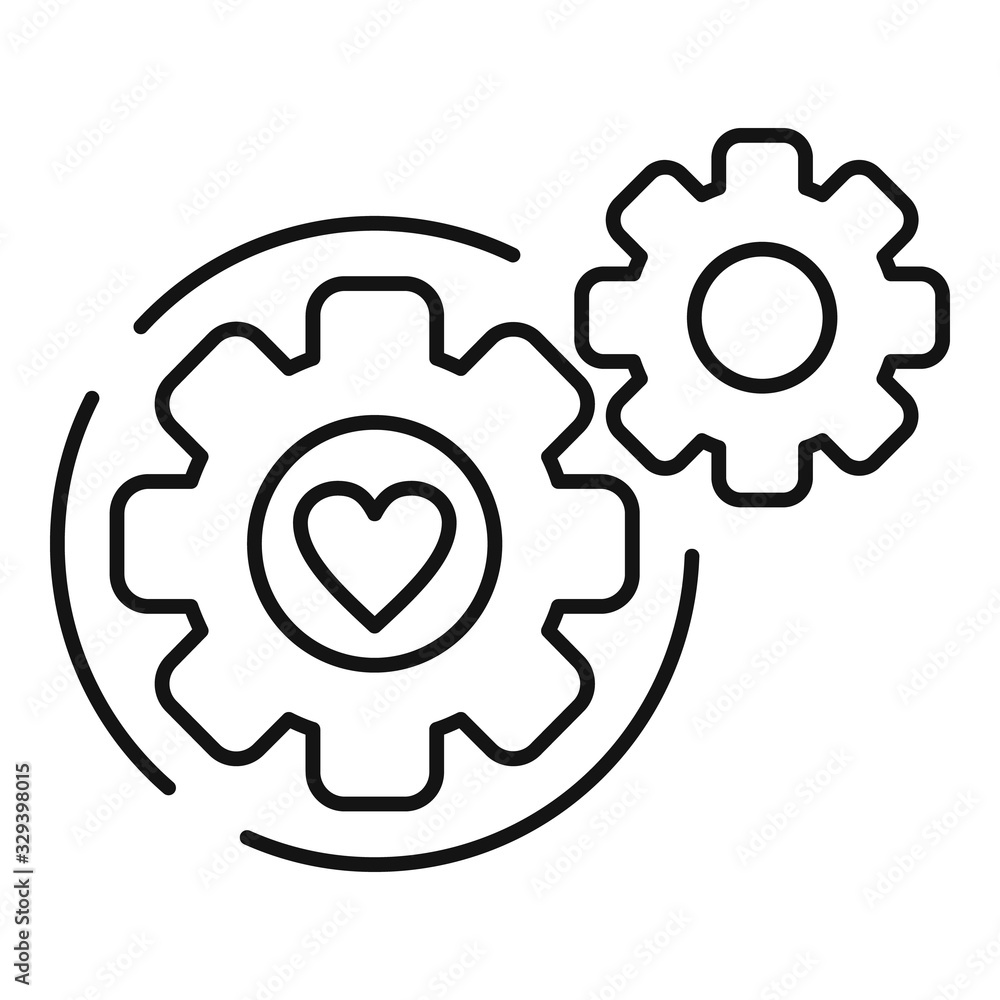 Poster seo gears icon. outline seo gears vector icon for web design isolated on white background