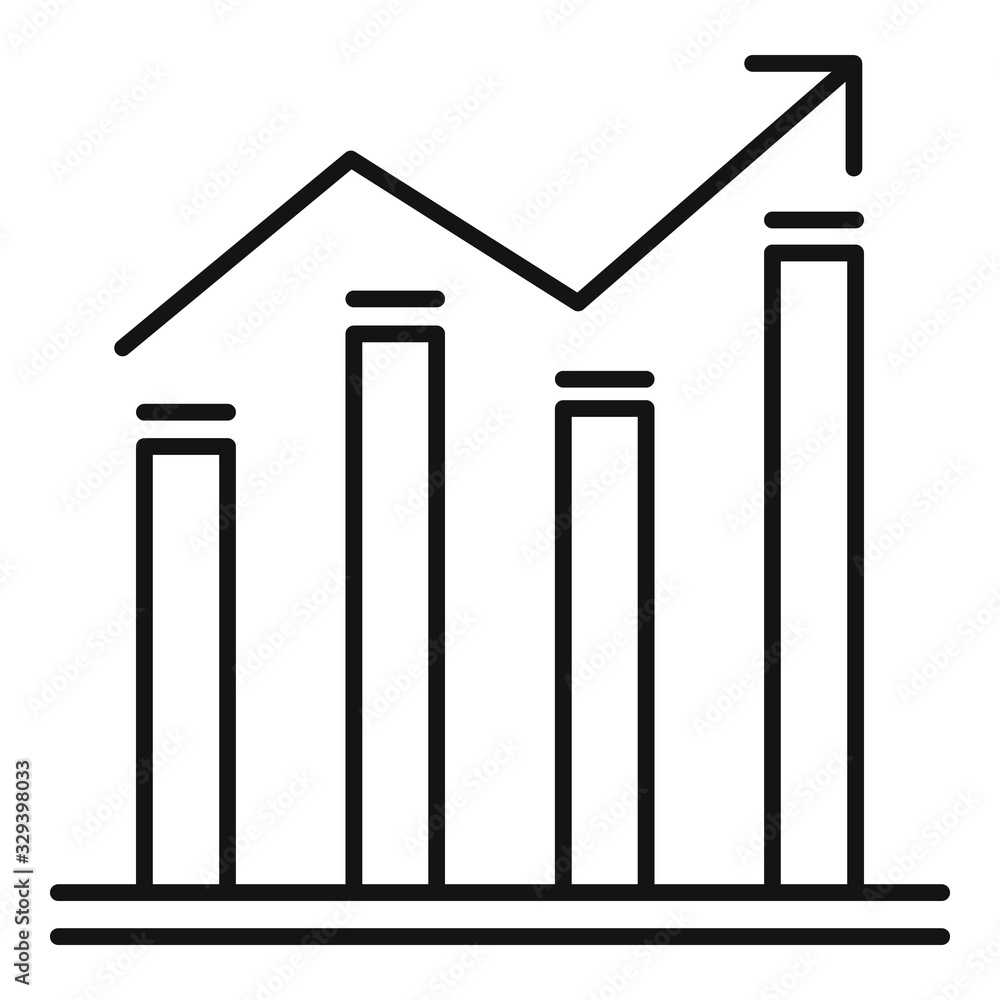 Poster graph bars icon. outline graph bars vector icon for web design isolated on white background